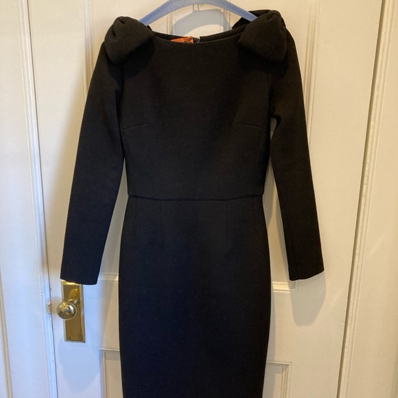Black Wool Crepe Little Black Dress by Editions des Robes - Picture 3 of 6